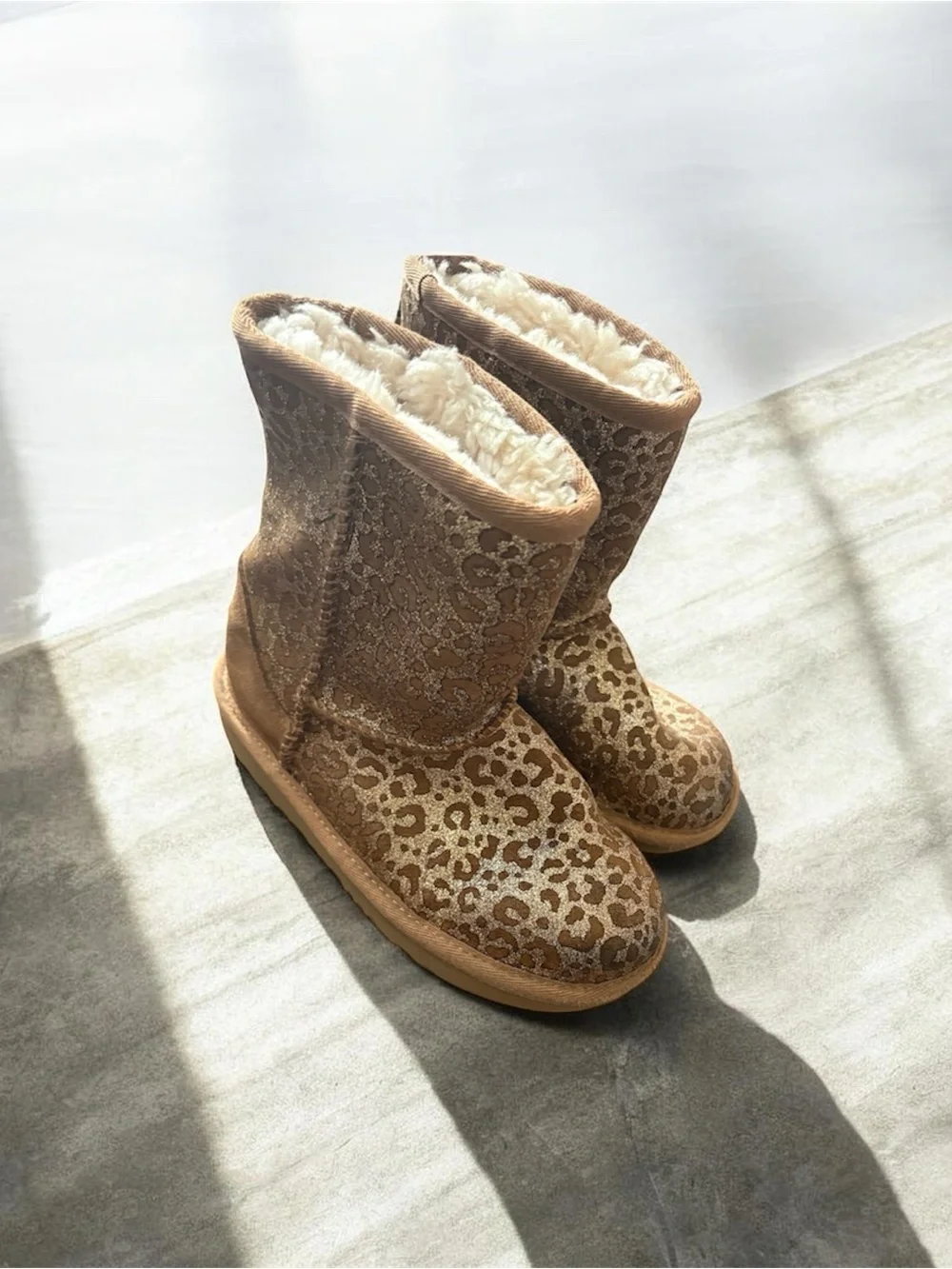 UGG Leopard Boots Girls New Classic Size 13